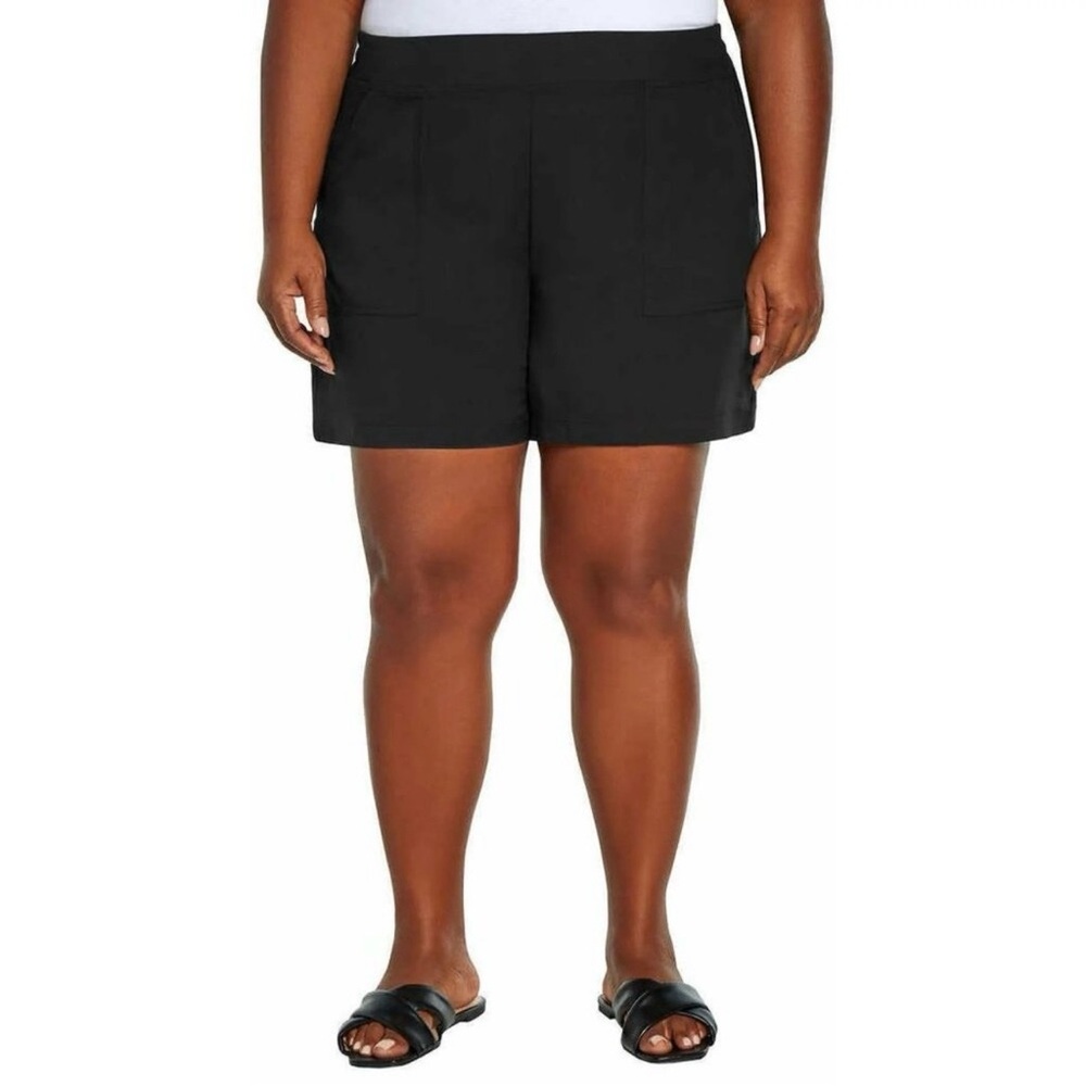 Wildfox Black Pull On Shorts XL 100% Rayon Patch Pockets NWT